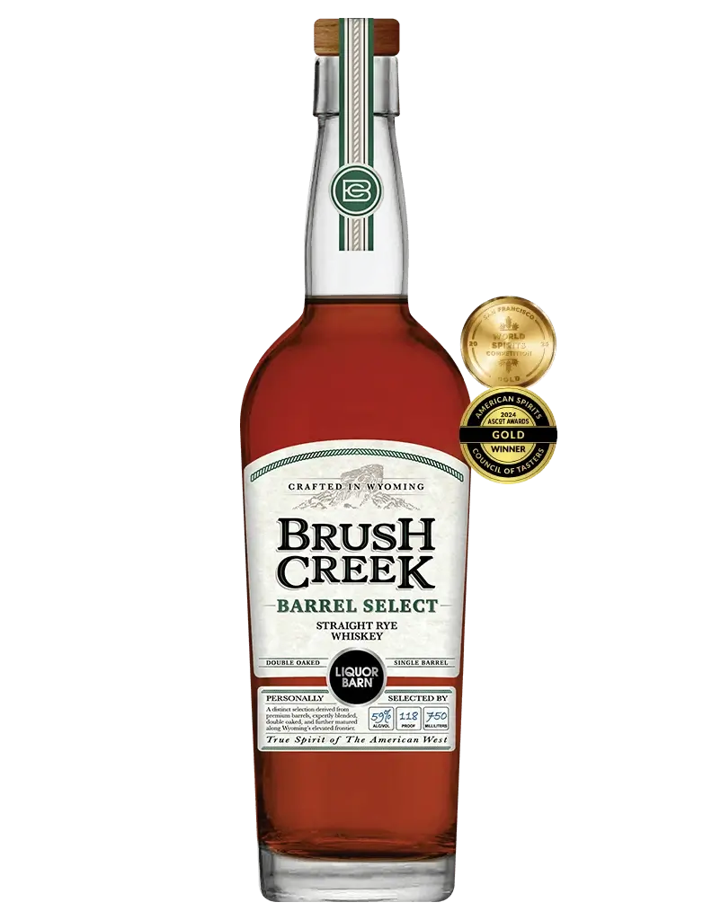 Brush Creek Barrel Select Rye with awards